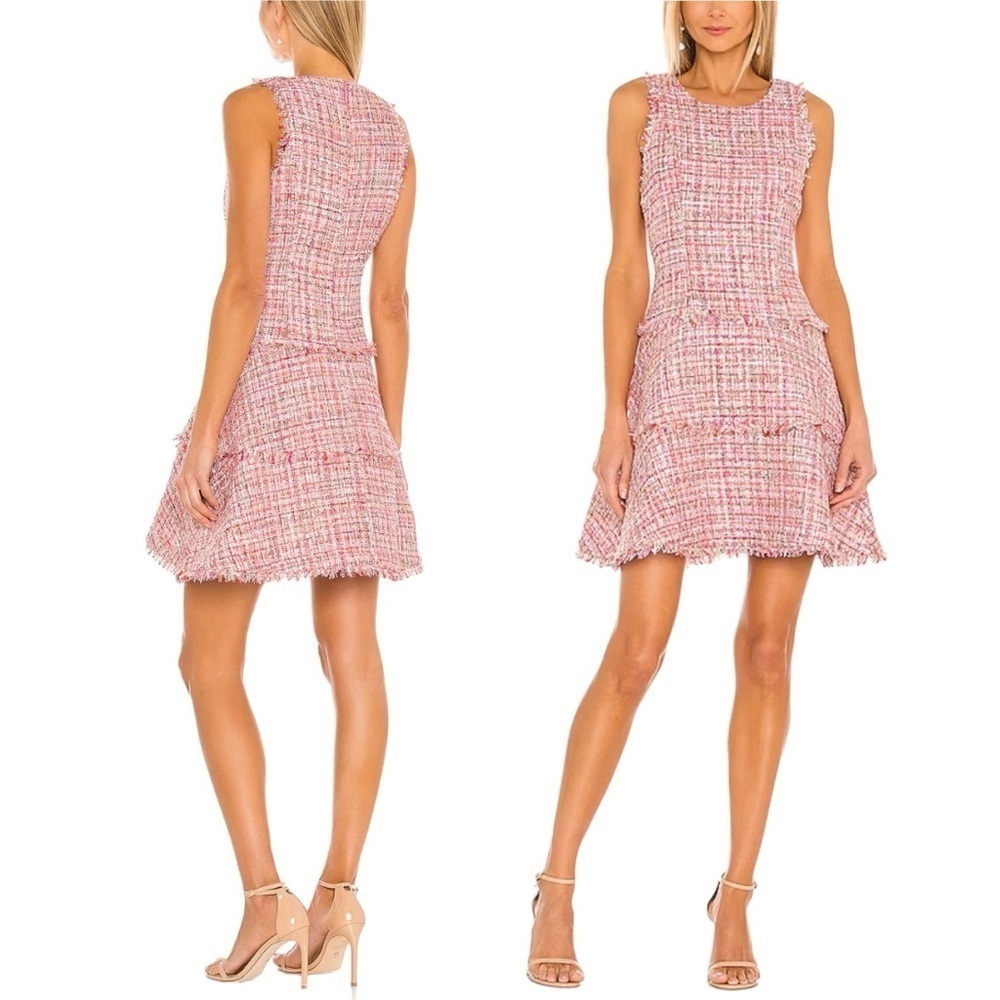 LIKELY x REVOLVE Tweed Jewel Dress in Pink & Ivory Multi
